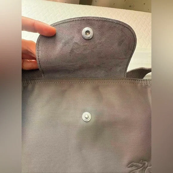 Longchamp Medium Backpack Recycled Canvas Terre Sophisticated Matte Finish - Picture 8 of 16